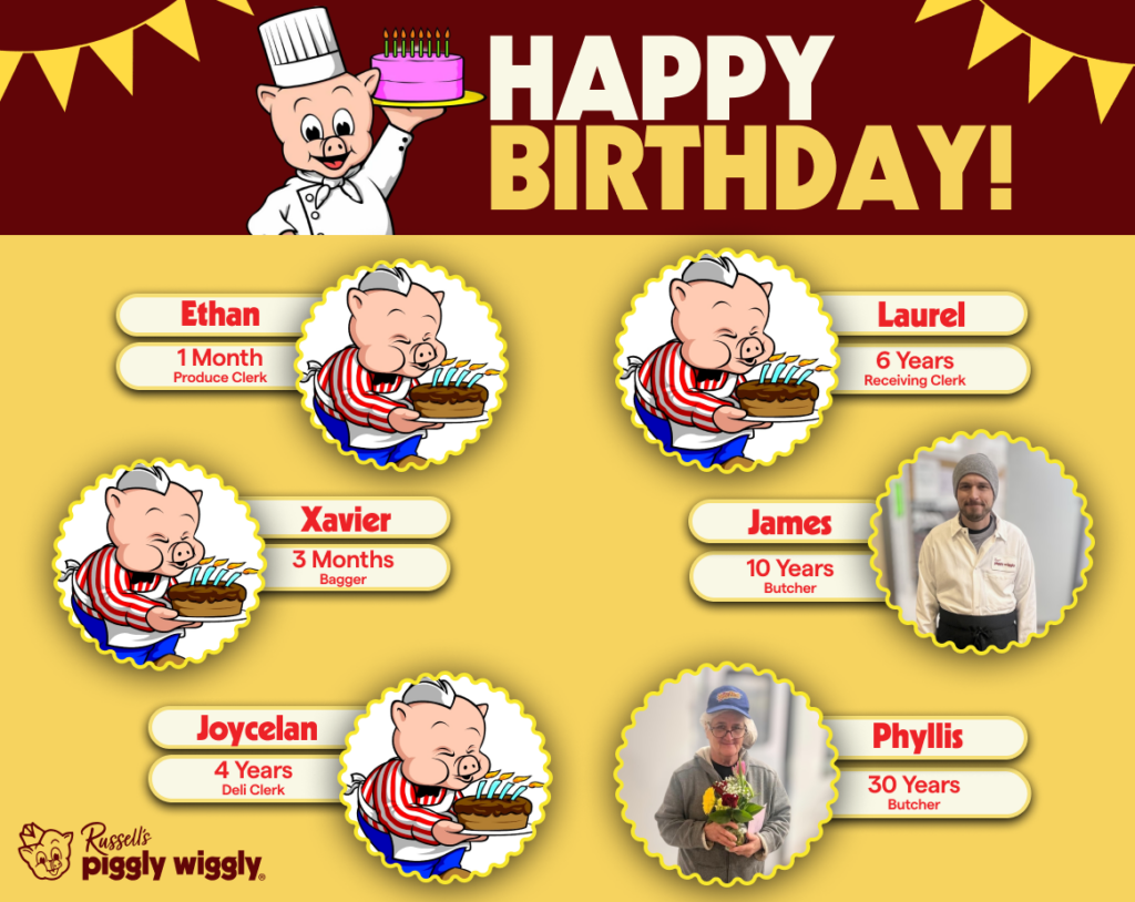 Celebrate Russell's Piggly Wiggly Birthdays this September